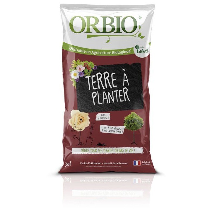Terre a planter - ORBIO - 30 L - Support de culture polyvalent - Enrichie pour plantations Terre a planter - ORBIO - 30 L - Support de culture polyvalent - Enrichie pour plantations