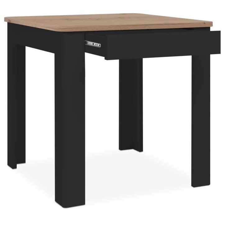 Table OSLO - Rectangulaire - 4 personnes - 80 x 77 x 80 cm - Noir / Chene artisan Table OSLO - Rectangulaire - 4 personnes - 80 x 77 x 80 cm - Noir / Chene artisan