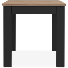 Table OSLO - Rectangulaire - 4 personnes - 80 x 77 x 80 cm - Noir / Ch