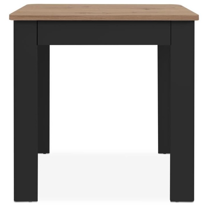 Table OSLO - Rectangulaire - 4 personnes - 80 x 77 x 80 cm - Noir / Chene artisan Table OSLO - Rectangulaire - 4 personnes - 80 x 77 x 80 cm - Noir / Chene artisan