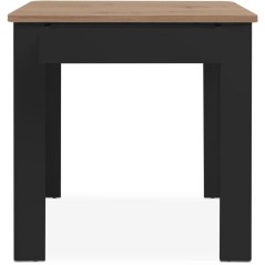 Table OSLO - Rectangulaire - 4 personnes - 80 x 77 x 80 cm - Noir / Ch