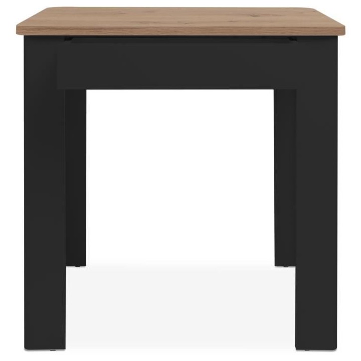 Table OSLO - Rectangulaire - 4 personnes - 80 x 77 x 80 cm - Noir / Chene artisan Table OSLO - Rectangulaire - 4 personnes - 80 x 77 x 80 cm - Noir / Chene artisan