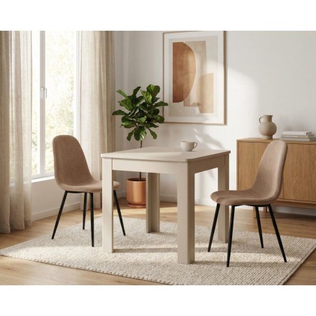 Table a Manger OSLO - Beige - Carré - 4 personnes - 80 x 80 x 77 cm