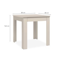 Table a Manger OSLO - Beige - Carré - 4 personnes - 80 x 80 x 77 cm