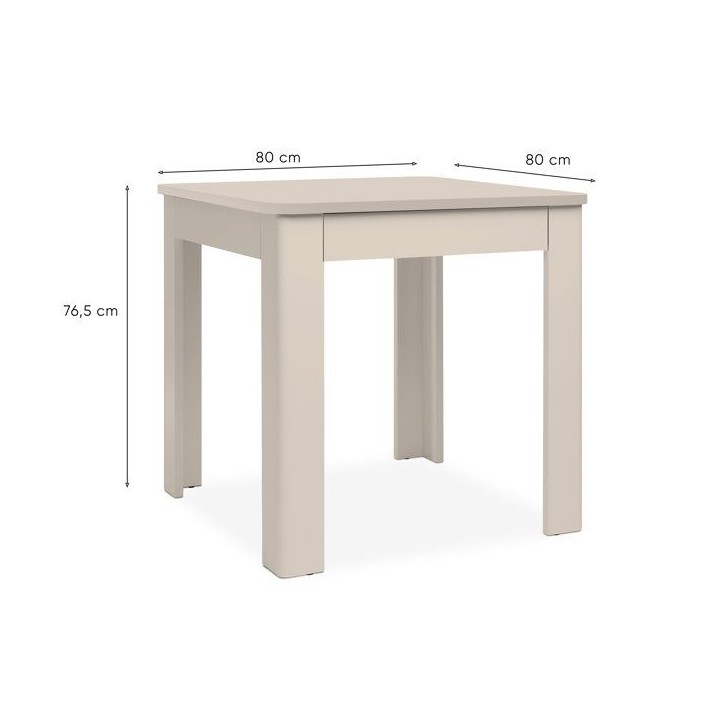 Table a Manger OSLO - Beige - Carré - 4 personnes - 80 x 80 x 77 cm