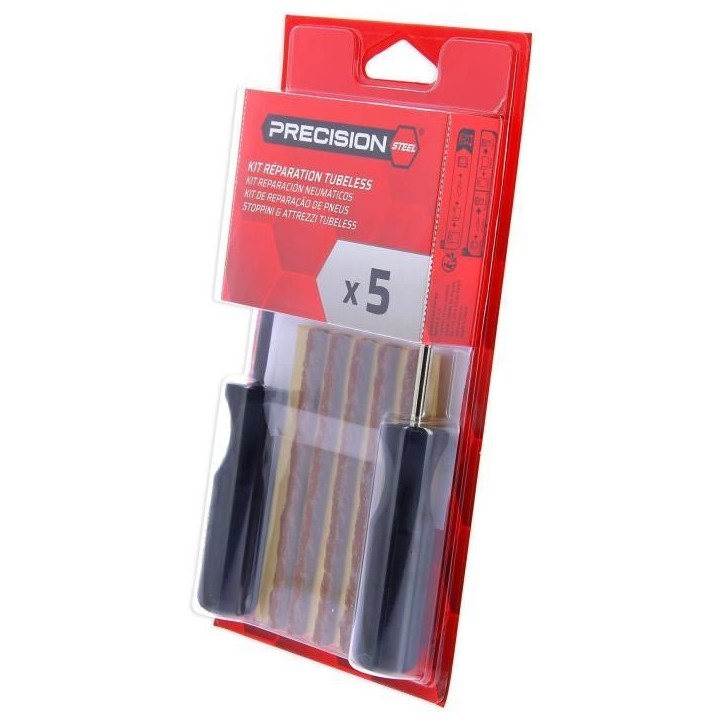 5 Meches & outils réparation pneus tubeless - PRECISION STEEL