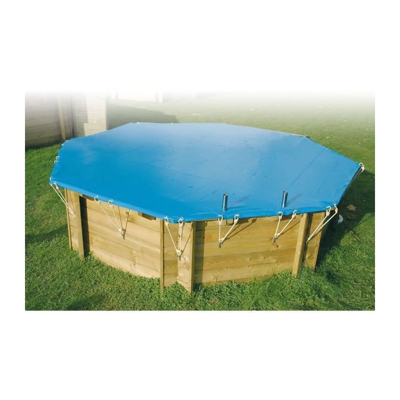 Bâche d'hiver et de sécurité pour piscine bois UBBINK rectangulaire
