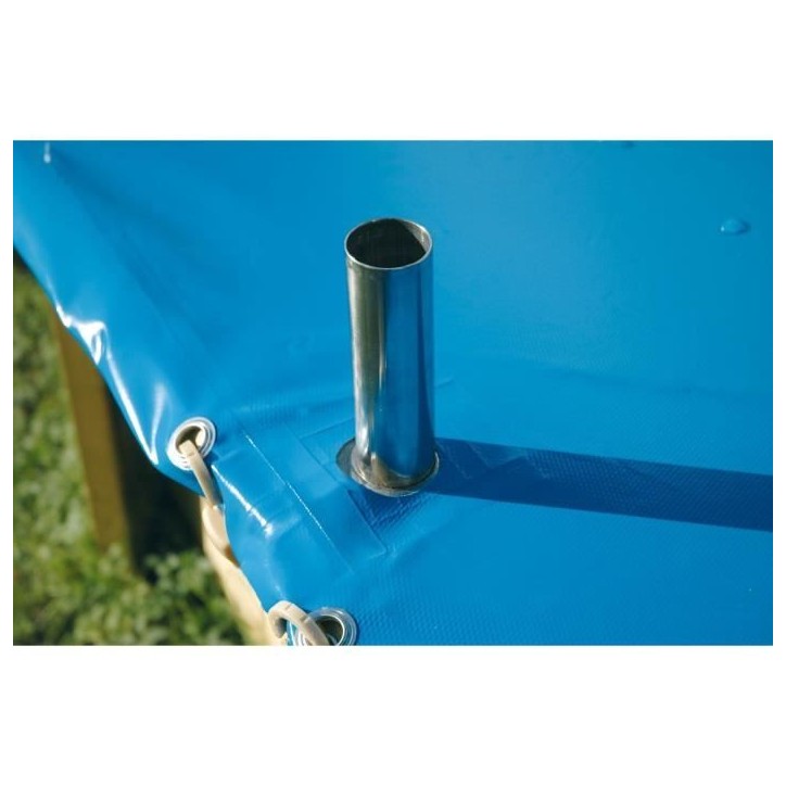 Bâche d'hiver et de sécurité pour piscine bois UBBINK rectangulaire 200x350 - Bleue - Epaisseur 550gr