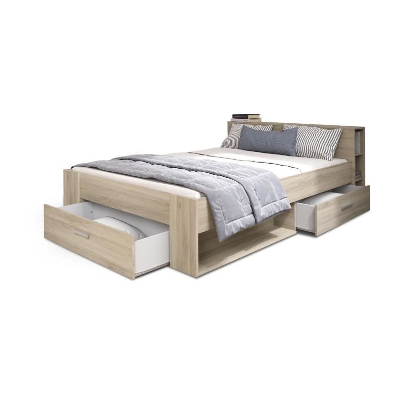 DEMEYERE Lit adulte 140 x 190 cm - Chene Kronberg - Oxygene