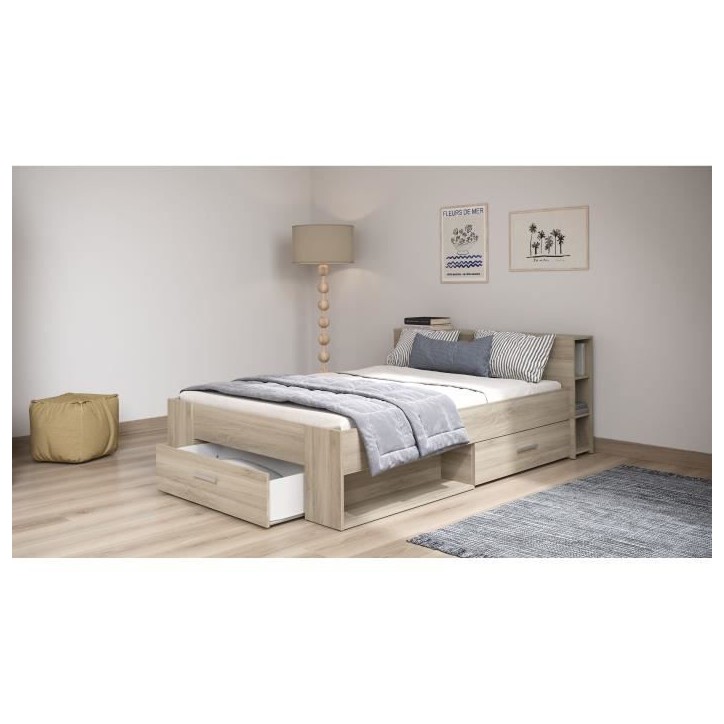 DEMEYERE Lit adulte 140 x 190 cm - Chene Kronberg - Oxygene