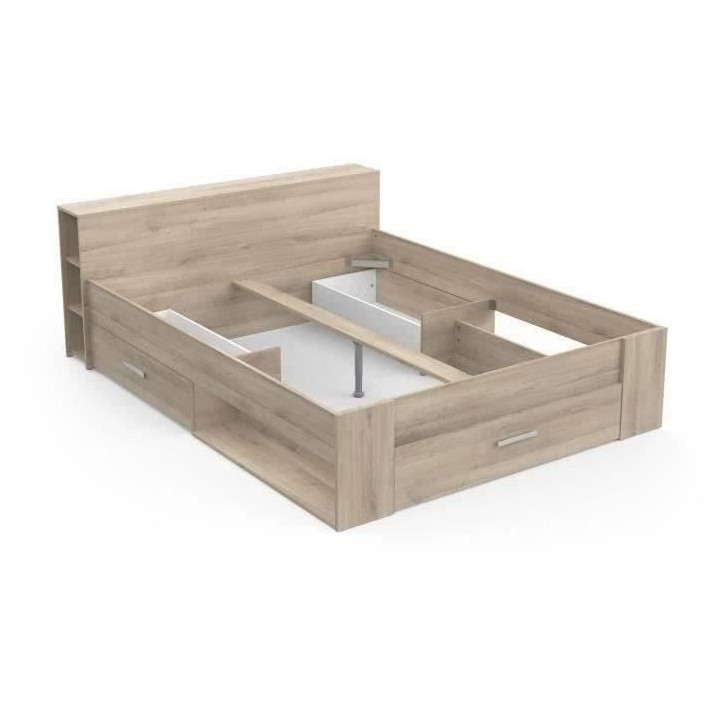 DEMEYERE Lit adulte 140 x 190 cm - Chene Kronberg - Oxygene