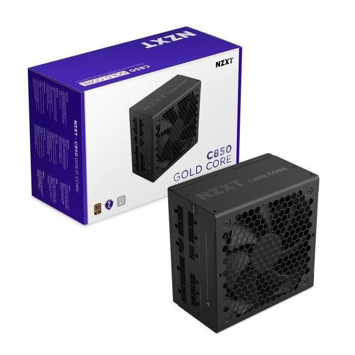 Alimentation PC - NZXT - PA-8G3BB-EU - C850 Gold Core - 80Plus Gold - Fully-modular - ATX 3.1 Power Supply - EU Power Cord Alimentation PC - NZXT - PA-8G3BB-EU - C850 Gold Core - 80Plus Gold - Fully-modular - ATX 3.1 Power Supply - EU Power Cord
