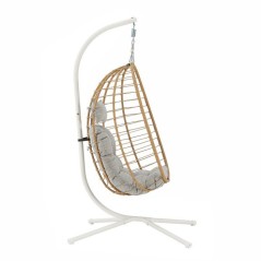 Fauteuil oeuf suspendu - PALAVA - Structure en acier - Tissage en roti