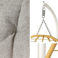 Fauteuil oeuf suspendu - PALAVA - Structure en acier - Tissage en roti