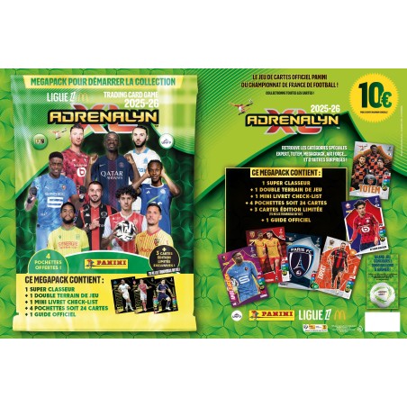 Pack de démarrage - PANINI - TCG ADRENALYN LIGUE 1 Mc Donald's 2025/26 - Album + 4 pochettes - 24 cartes