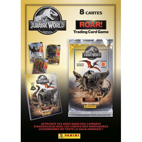 Boîte de 18 pochettes - PANINI - JURASSIC WORLD 4 TCG - 144 cartes + carte edition limitée n°2