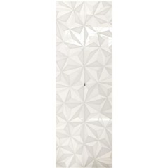 Armoire de rangement - 2 portes - 3 étageres - Blanc laqué - L63 x P