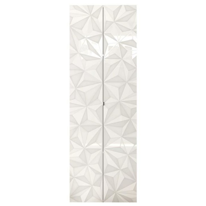 Armoire de rangement - 2 portes - 3 étageres - Blanc laqué - L63 x P35 x H184 cm - PARIGI