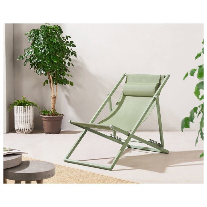 Chilienne PAROS - Structure en acier - L 63 x P 104 x H 97 cm - Vert kaki Chilienne PAROS - Structure en acier - L 63 x P 104 x H 97 cm - Vert kaki