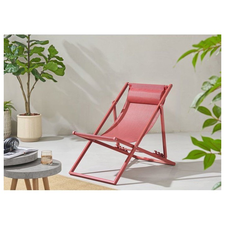 Chilienne PAROS - Structure en acier - L 63 x P 104 x H 85 cm - Terracotta Chilienne PAROS - Structure en acier - L 63 x P 104 x H 85 cm - Terracotta