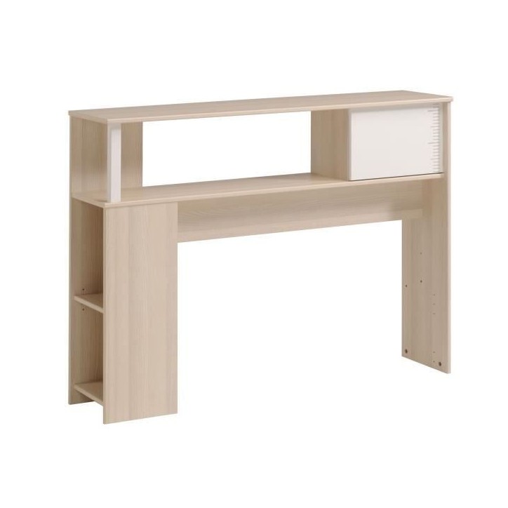 PARISOT Chambre enfant complete - Tete de lit + lit + armoire - Style contemporain - Décor acacia clair et blanc - CHARLEMAGNE PARISOT Chambre enfant complete - Tete de lit + lit + armoire - Style contemporain - Décor acacia clair et blanc - CHARLEMAGNE