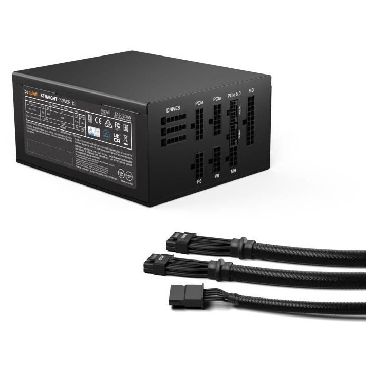 Alimentation PC - BE QUIET! - Straight Power 12 Platinum - 1200 W - 80 PLUS Platinum - Modulaire Alimentation PC - BE QUIET! - Straight Power 12 Platinum - 1200 W - 80 PLUS Platinum - Modulaire