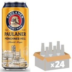 Biere Paulaner Münchner Hell Munich Lager - Canettes 24 x 50 cl - 4,9