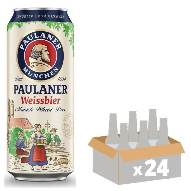Biere Paulaner Weissbier Munich Wheat Beer - Canettes 24 x 50 cl - 5,5°