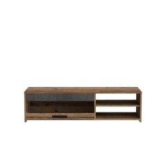 PACO Meuble TV 1 tiroir 2 niches - Décor vieux bois et béton gris fo