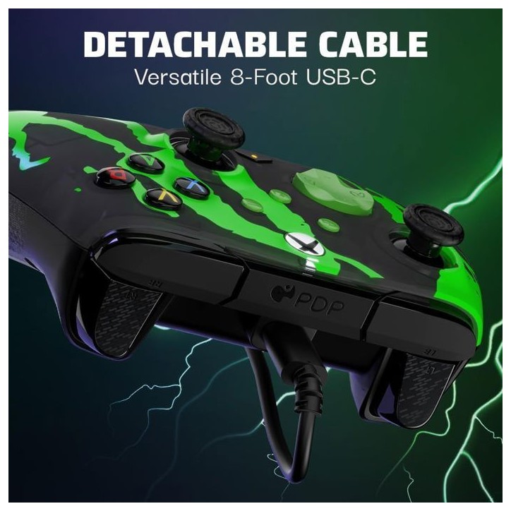 Manette de jeu - Xbox - Rematch Glow Advanced - Filaire - Jolt Green - PDP Manette de jeu - Xbox - Rematch Glow Advanced - Filaire - Jolt Green - PDP