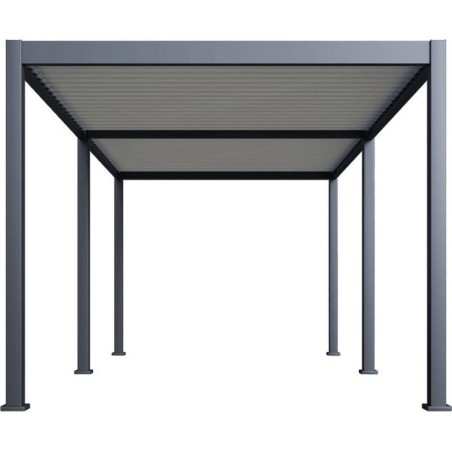 Pergola bioclimatique - 3 x 6 m - 18 m² - Structure aluminium anthrac