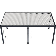Pergola bioclimatique - 3 x 6 m - 18 m² - Structure aluminium anthrac