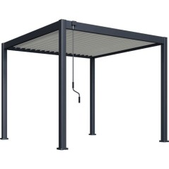 Pergola bioclimatique - 3 x 3 m - 9 m² - Structure aluminium anthraci