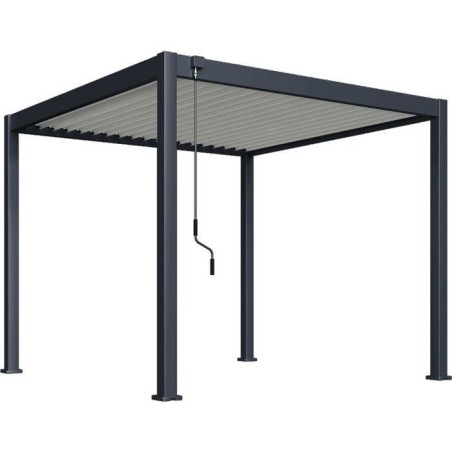 Pergola bioclimatique - 3 x 3 m - 9 m² - Structure aluminium anthraci