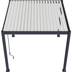 Pergola bioclimatique - 3 x 3 m - 9 m² - Structure aluminium anthraci