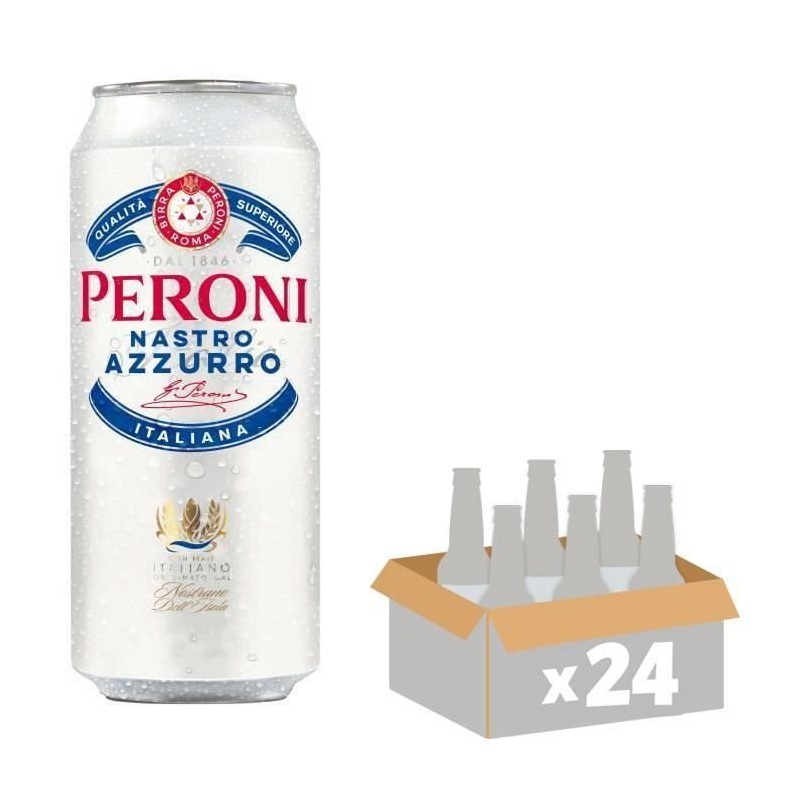 Biere Peroni Nastro Azzurro - Canettes 24 x 50 cl - 5°