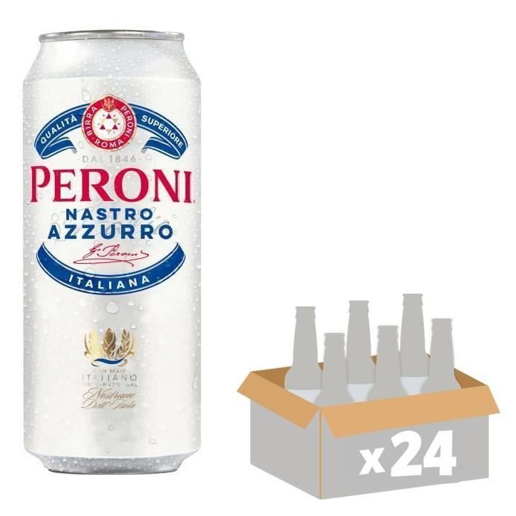 Biere Peroni Nastro Azzurro - Canettes 24 x 50 cl - 5°