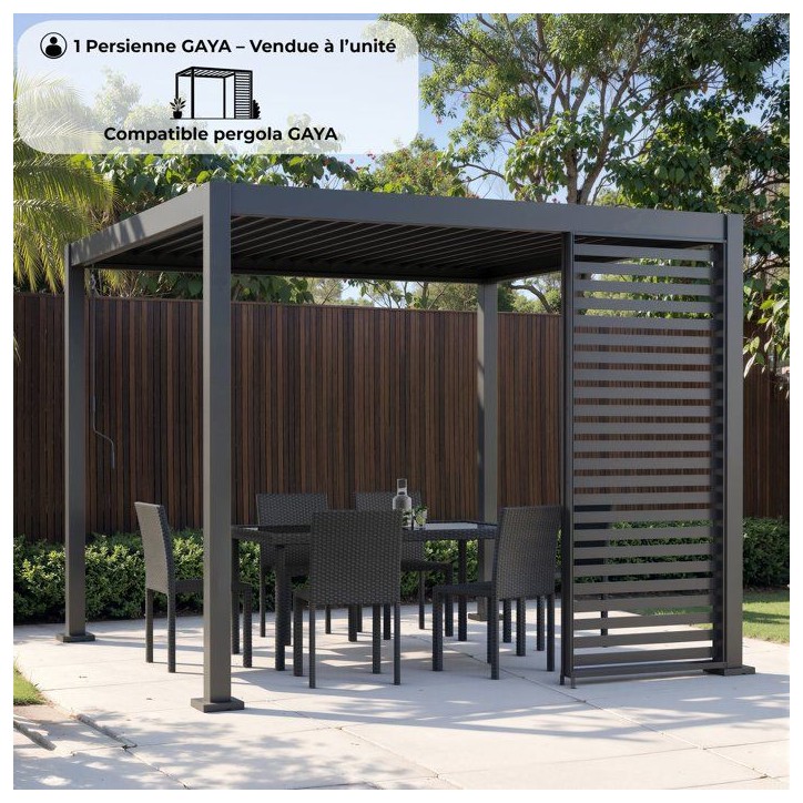 Persienne aluminium pour pergola - GAYA - Compatible PERGOLAGAYA - Gris - 229 x 93 cm Persienne aluminium pour pergola - GAYA - Compatible PERGOLAGAYA - Gris - 229 x 93 cm