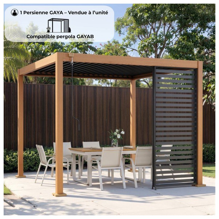 Persienne aluminium pour pergola - GAYA - Compatible PERGOLAGAYA - Gris - 229 x 93 cm Persienne aluminium pour pergola - GAYA - Compatible PERGOLAGAYA - Gris - 229 x 93 cm