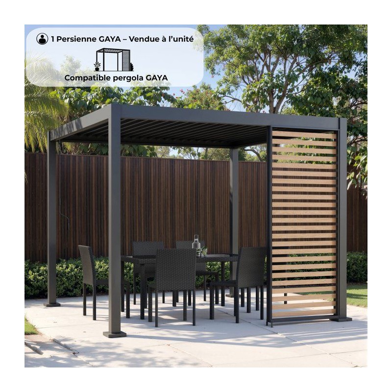 Persienne aluminium pour pergola - GAYA - Compatible PERGOLAGAYA - Gri
