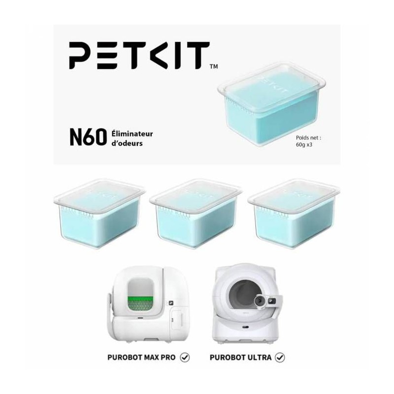 Lot de 3 désodorisants - PETKIT - N60 - Pour litiere automatique