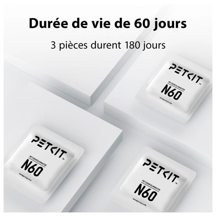 Lot de 3 désodorisants - PETKIT - N60 - Pour litiere automatique Lot de 3 désodorisants - PETKIT - N60 - Pour litiere automatique
