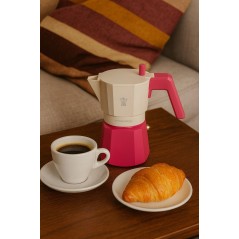 Cafetiere italienne - PEZZETTI - FUTUREXPRESS - Aluminium - 6 tasses - Fuschia