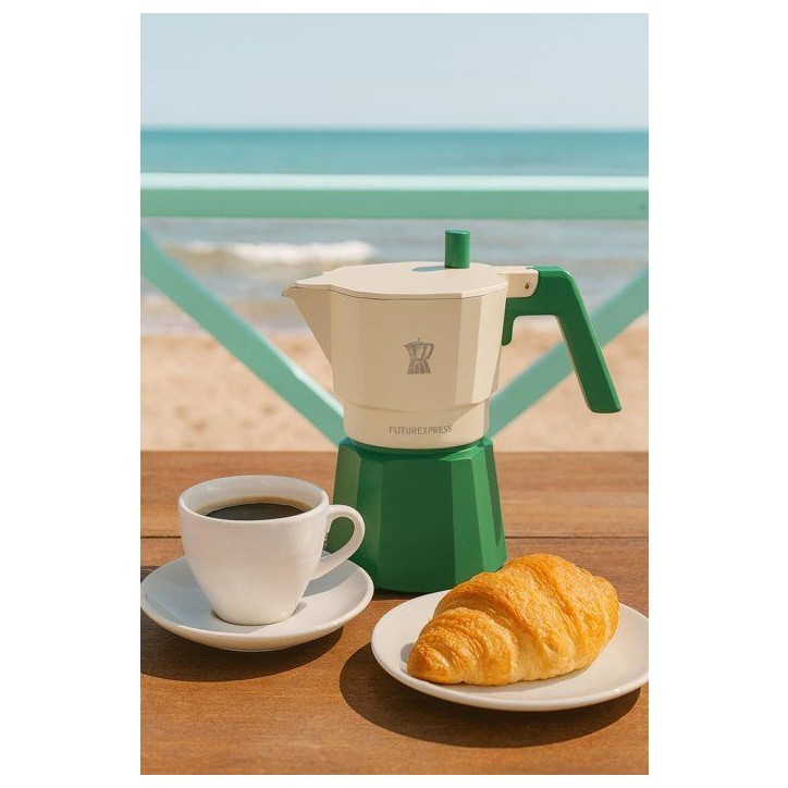 Cafetiere italienne - PEZZETTI - FUTUREXPRESS - Aluminium - 6 tasses - Vert Cafetiere italienne - PEZZETTI - FUTUREXPRESS - Aluminium - 6 tasses - Vert