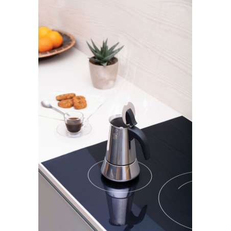Cafetiere italienne - PEZZETTI - STEELEXPRESS - Acier inoxydable - 10 tasses - Tous feux dont induction - Argent