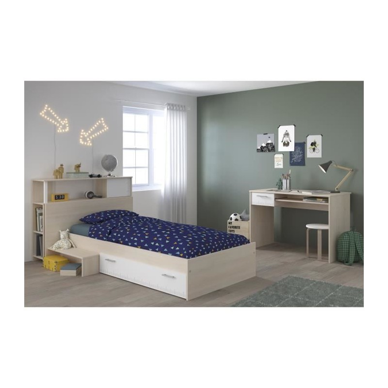 PARISOT Chambre enfant complete Tete de lit + lit + bureau - Style con PARISOT Chambre enfant complete Tete de lit + lit + bureau - Style con