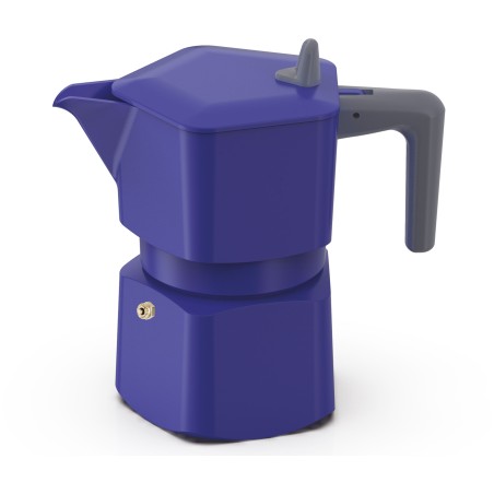 Cafetiere italienne - PEZZETTI - PENTAEXPRESS - Aluminium - 6 tasses - Bleu