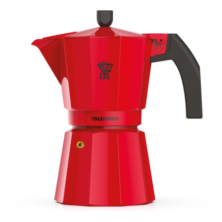 Cafetiere italienne - PEZZETTI - ITALEXPRESS - Aluminium - 6 tasses - Rouge