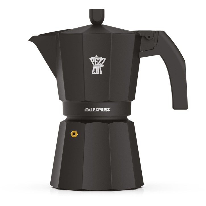 Cafetiere italienne - PEZZETTI - ITALEXPRESS - Aluminium - 3 tasses - Noir