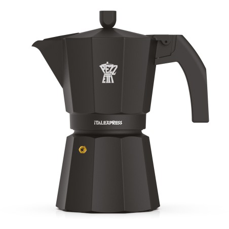 Cafetiere italienne - PEZZETTI - ITALEXPRESS - Aluminium - 6 tasses - Noir